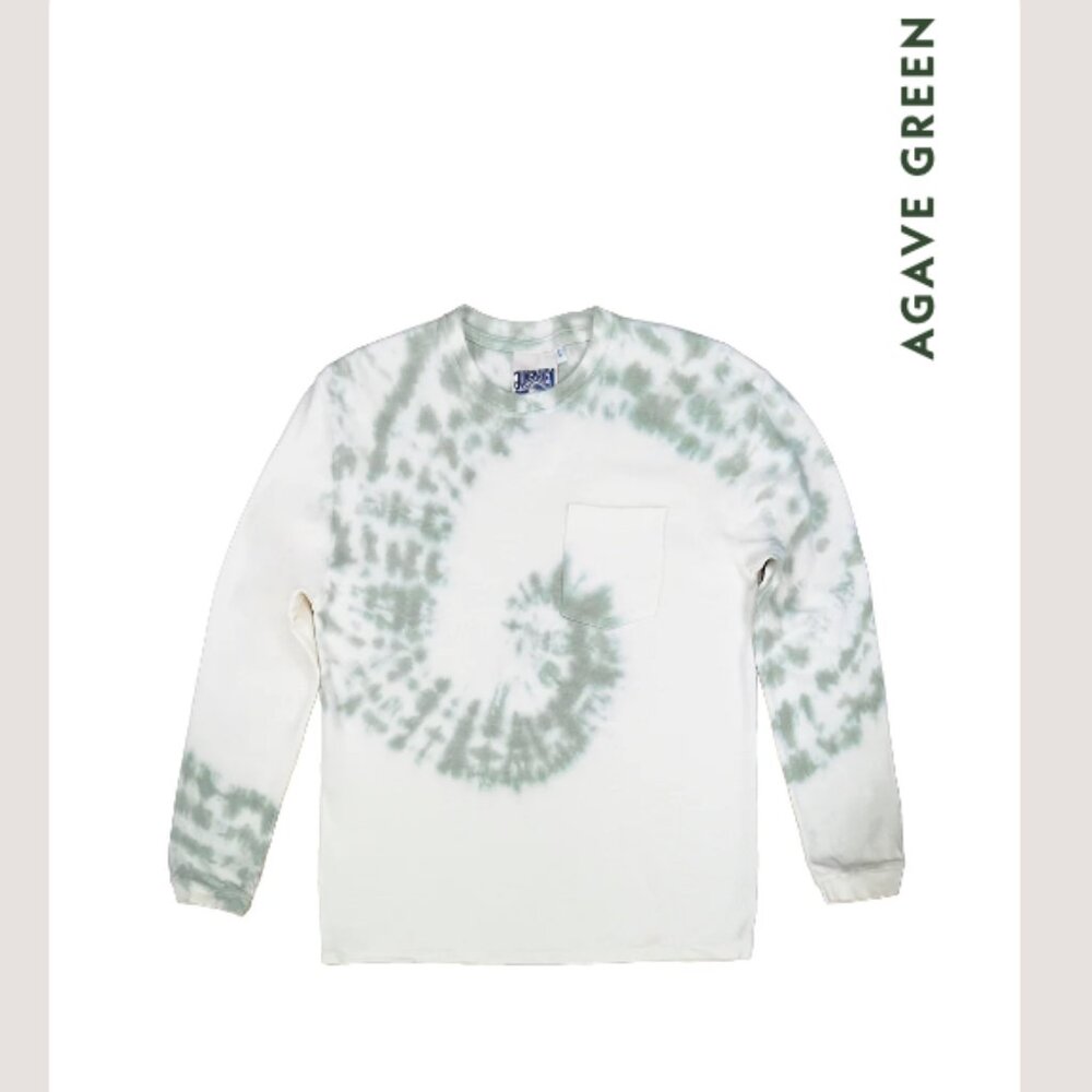 Jungmaven - Swirl Baja Long Sleeve Pocket Tee - Medium - Agave Green